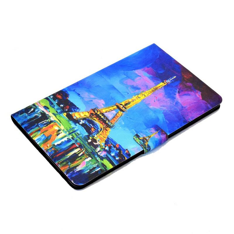 Capa Flip Para Samsung Galaxy Tab S8 / Tab S7 Torre Eiffel