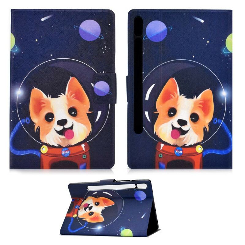 Capa Folio Para Samsung Galaxy Tab S8 / Tab S7 Cao Espacial