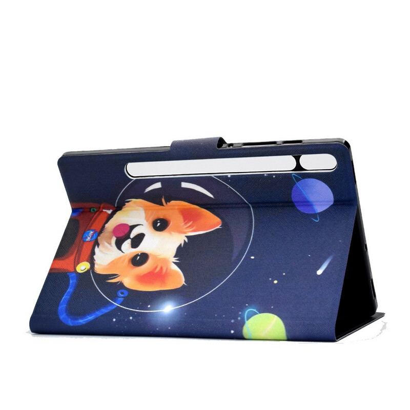 Capa Folio Para Samsung Galaxy Tab S8 / Tab S7 Cao Espacial