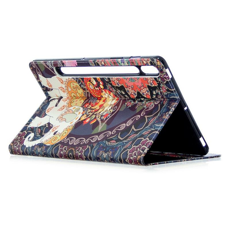 Capa Folio Para Samsung Galaxy Tab S8 / Tab S7 Estampa Elefante