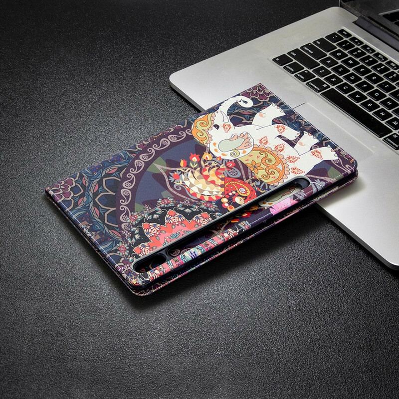 Capa Folio Para Samsung Galaxy Tab S8 / Tab S7 Estampa Elefante