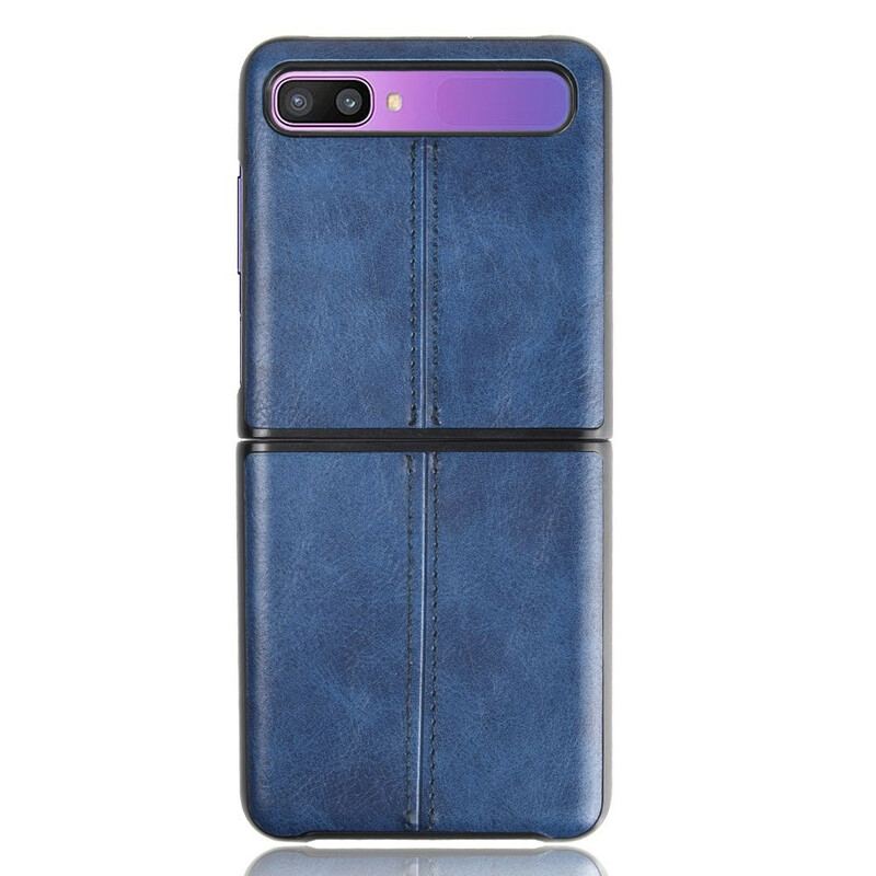 Capa Para Samsung Galaxy Z Flip De Couro Efeito Couro Couture