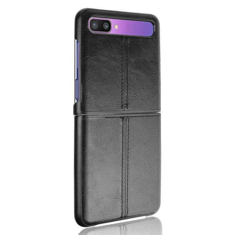 Capa Para Samsung Galaxy Z Flip De Couro Efeito Couro Couture