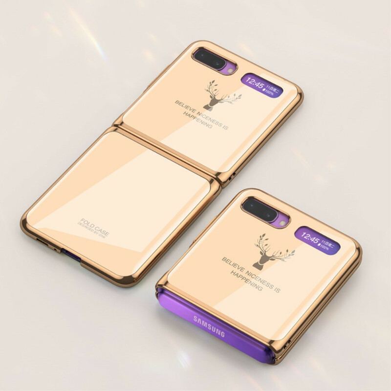 Capa Para Samsung Galaxy Z Flip De Couro Estilo Acredite Beleza Gkk