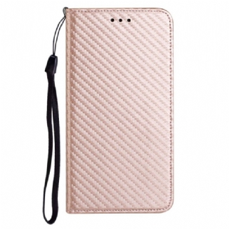 Capa De Celular Para Samsung Galaxy M12 / A12 De Cordão Flip Correia De Fibra De Carbono
