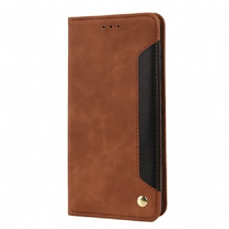 Capa De Celular Para Samsung Galaxy M12 / A12 Flip Efeito Couro Empresarial Em Dois Tons