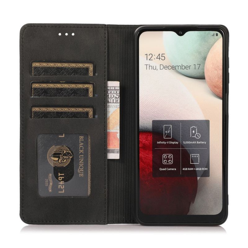 Capa De Celular Para Samsung Galaxy M12 / A12 Flip Efeito Couro Toque Sedoso