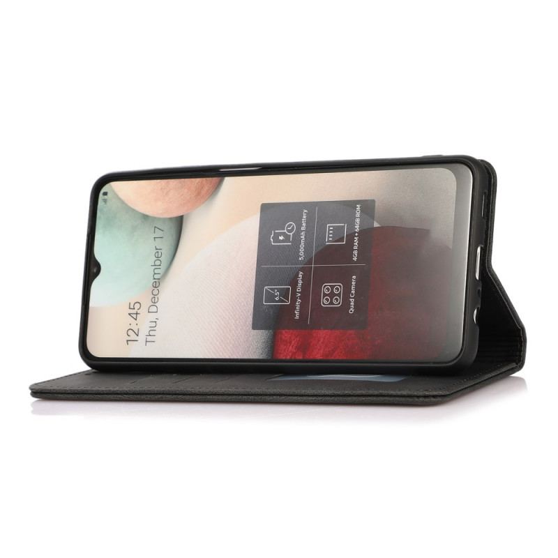 Capa De Celular Para Samsung Galaxy M12 / A12 Flip Efeito Couro Toque Sedoso