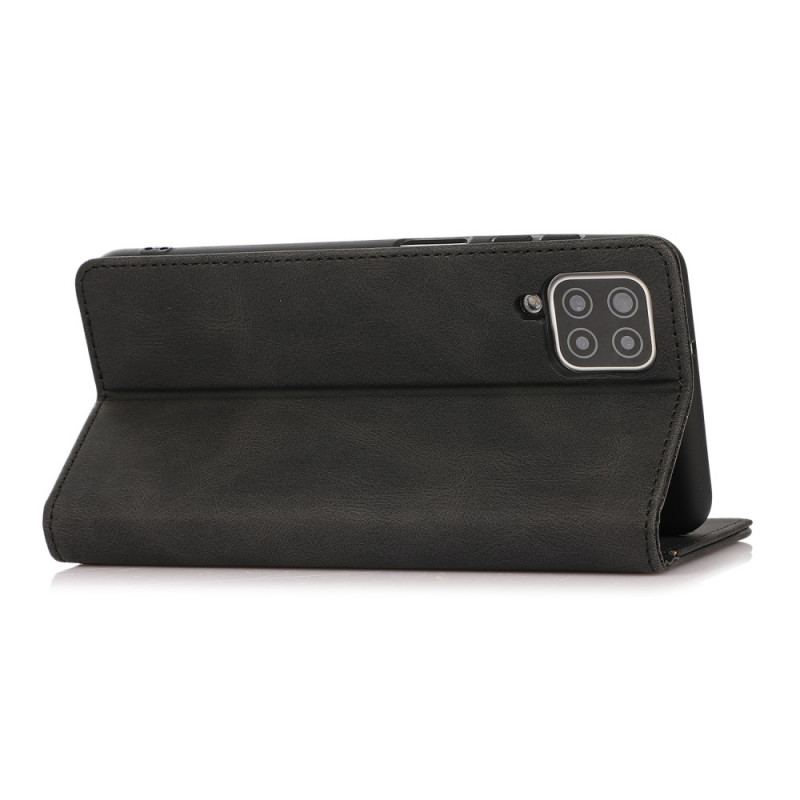 Capa De Celular Para Samsung Galaxy M12 / A12 Flip Efeito Couro Toque Sedoso