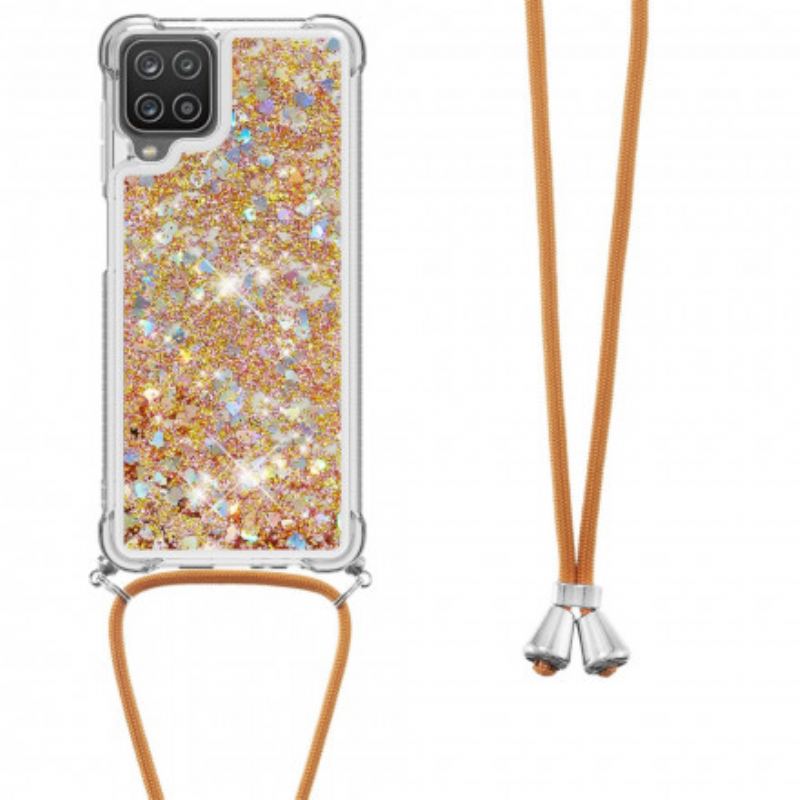 Capa De Celular Para Samsung Galaxy M12 / A12 Lantejoulas Com Cordão
