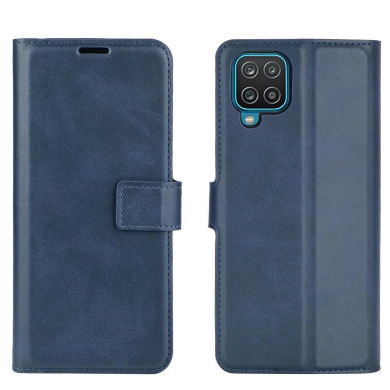 Capa De Couro Para Samsung Galaxy M12 / A12 Efeito Couro Vitrificado