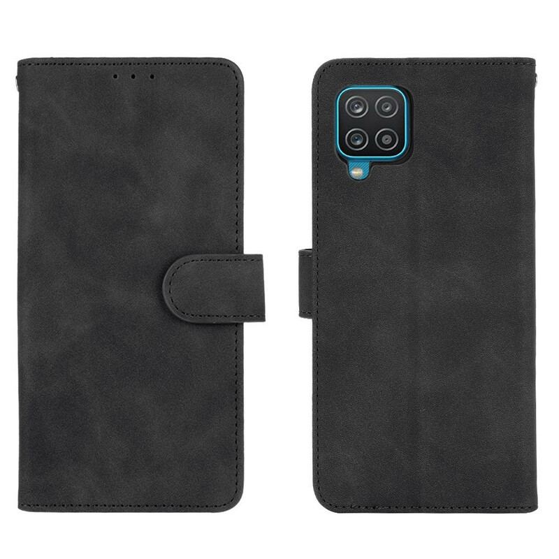 Capa De Couro Para Samsung Galaxy M12 / A12 Toque De Pele