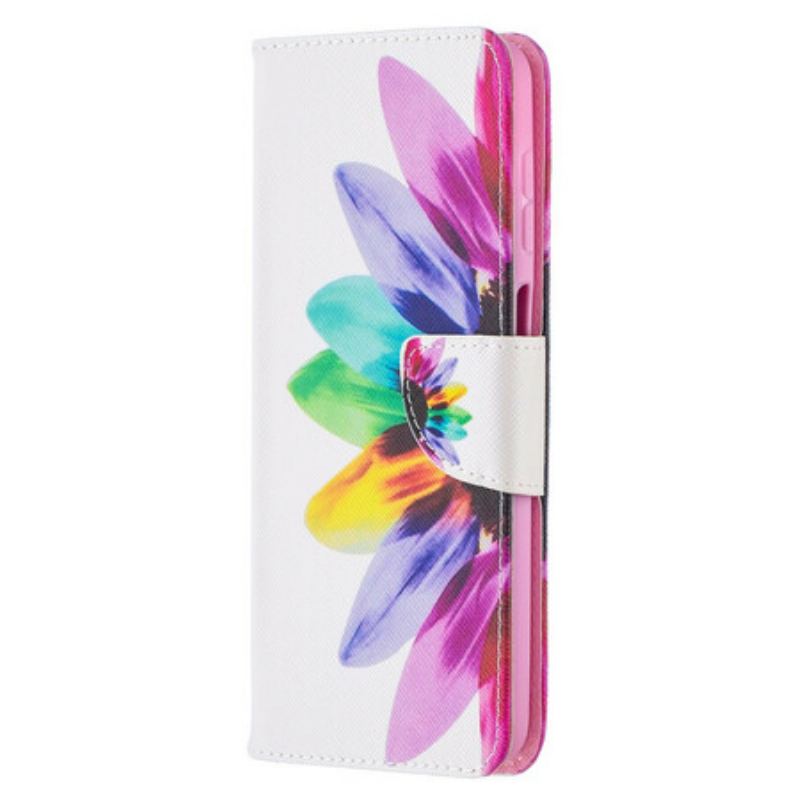 Capa Em Pele Para Samsung Galaxy M12 / A12 Flor Aquarela