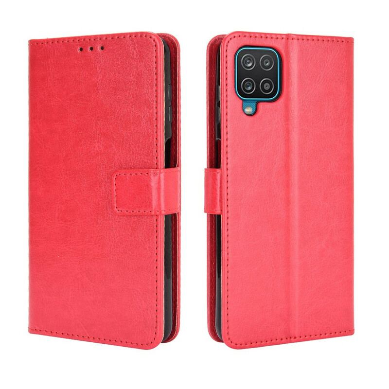 Capa Flip Para Samsung Galaxy M12 / A12 Couro Falso Chamativo