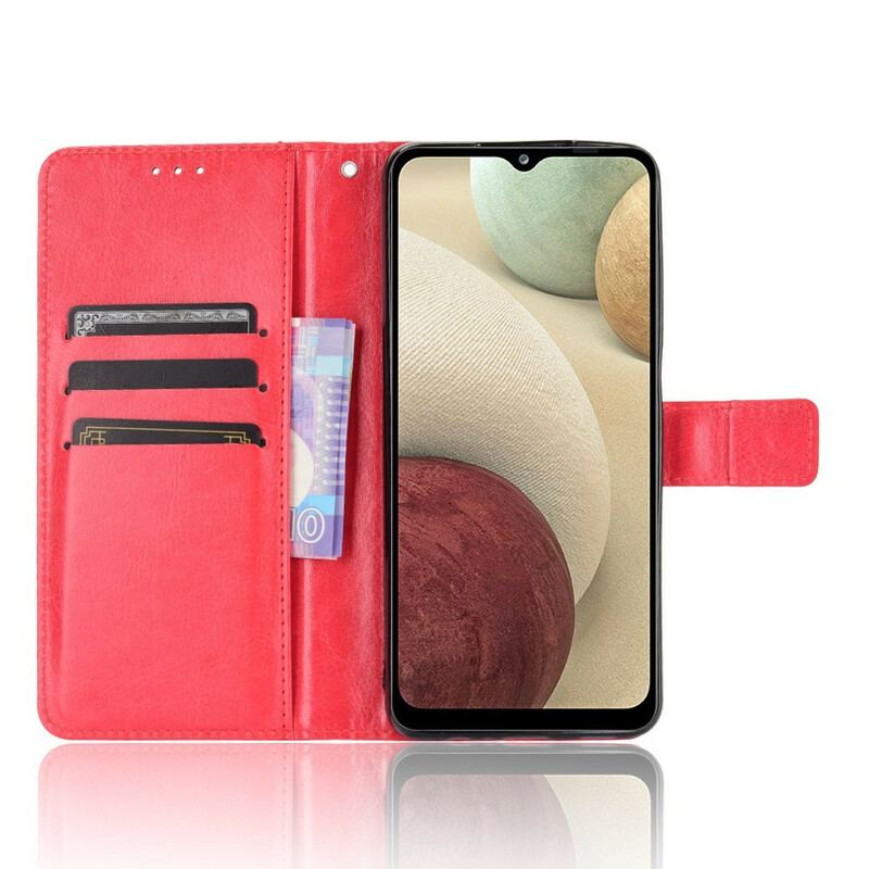 Capa Flip Para Samsung Galaxy M12 / A12 Couro Falso Chamativo