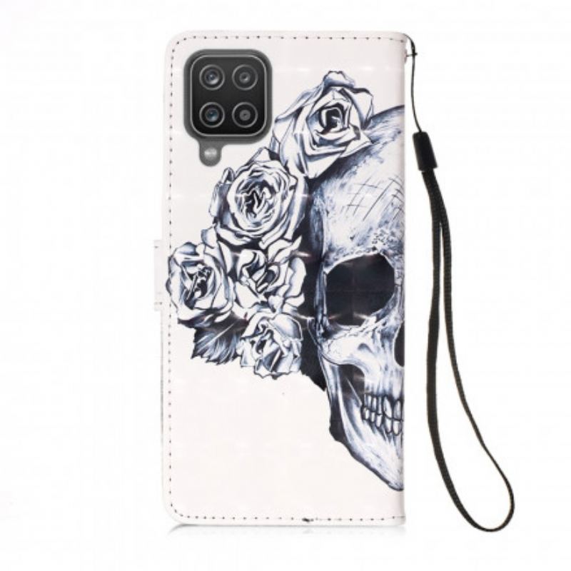Capa Flip Para Samsung Galaxy M12 / A12 Crânio