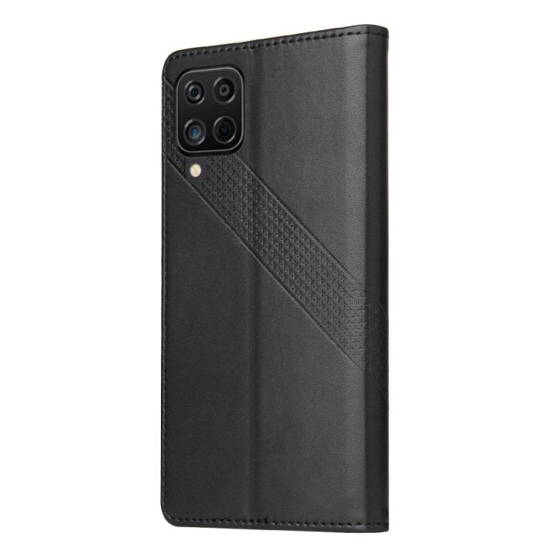 Capa Flip Para Samsung Galaxy M12 / A12 Efeito Couro Gq.utrobe