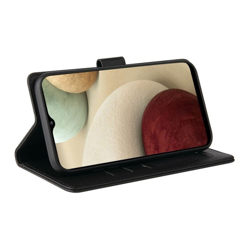Capa Flip Para Samsung Galaxy M12 / A12 Efeito Couro Gq.utrobe