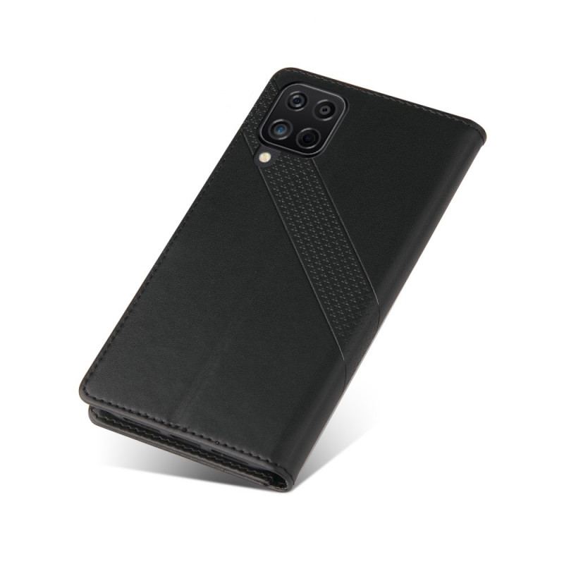 Capa Flip Para Samsung Galaxy M12 / A12 Efeito Couro Gq.utrobe