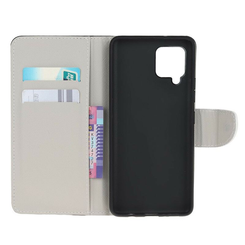 Capa Folio Para Samsung Galaxy M12 / A12 Camuflagem Militar