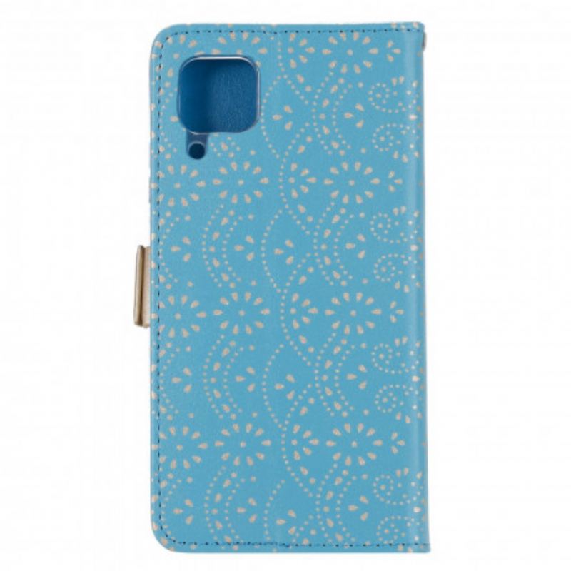 Capa Folio Para Samsung Galaxy M12 / A12 De Cordão Bolsa De Moedas Com Alça De Renda