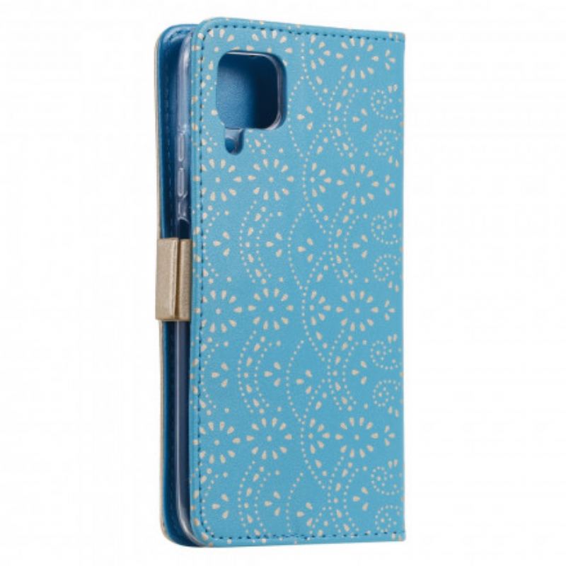 Capa Folio Para Samsung Galaxy M12 / A12 De Cordão Bolsa De Moedas Com Alça De Renda