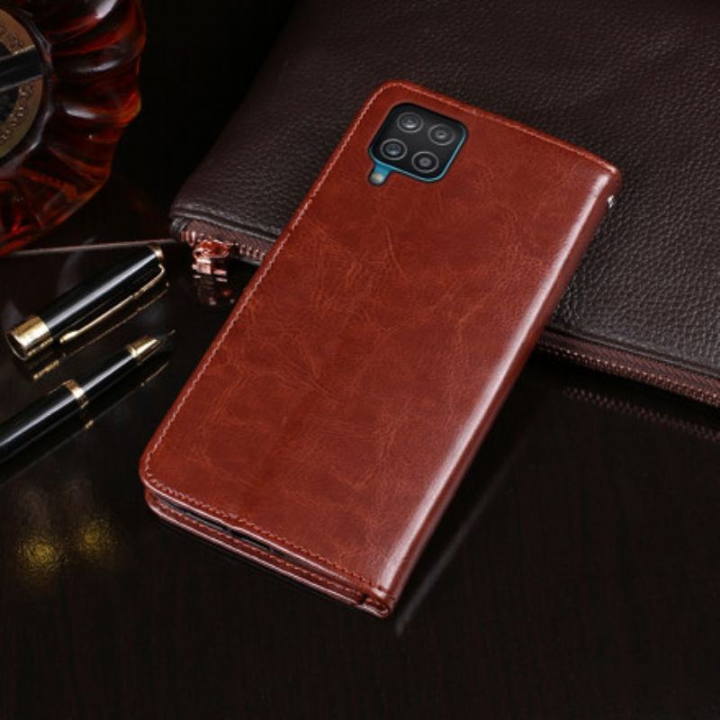 Capa Folio Para Samsung Galaxy M12 / A12 Imitação De Couro Idewei