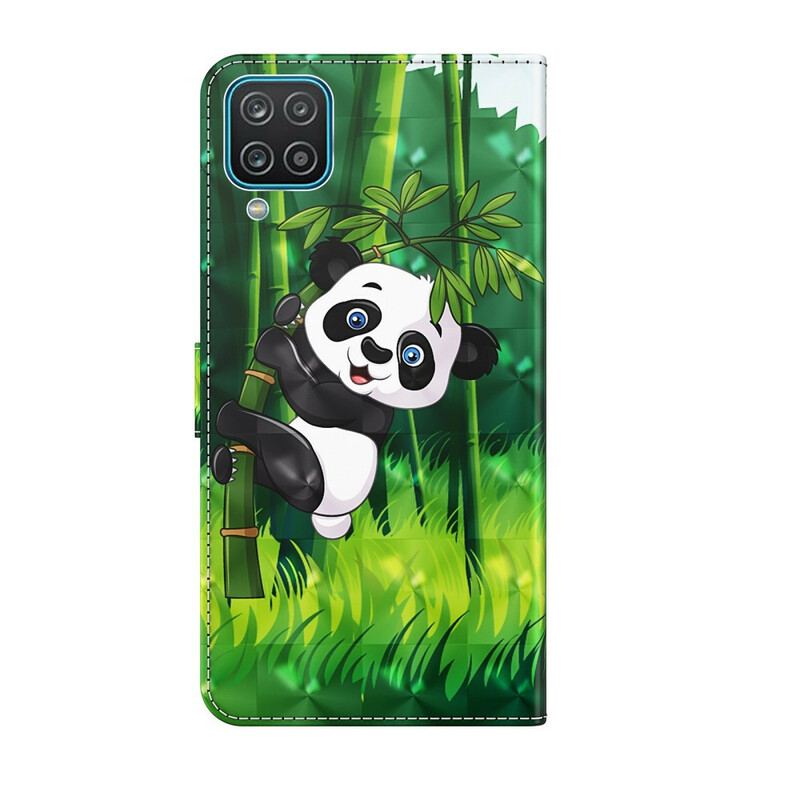 Capa Folio Para Samsung Galaxy M12 / A12 Panda E Bambu