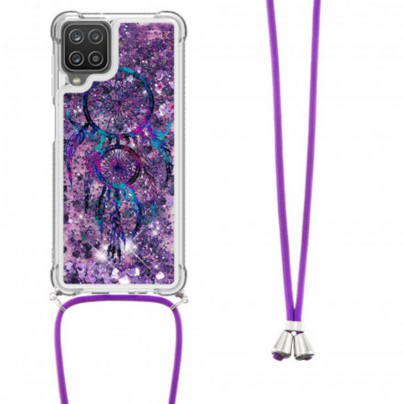 Capa Para Samsung Galaxy M12 / A12 De celular Apanhador De Sonhos Com Cordão De Lantejoulas