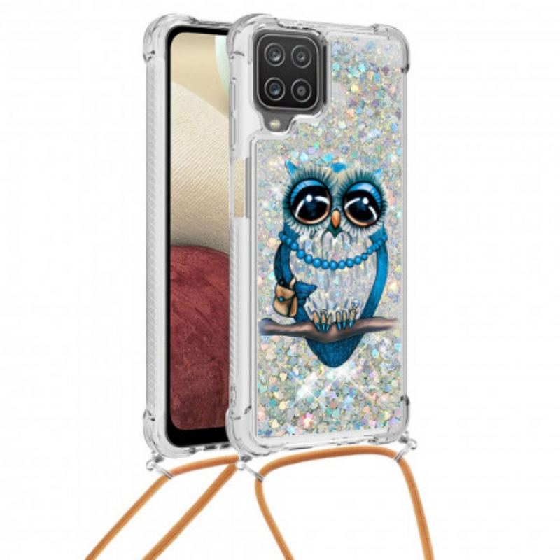 Capa Para Samsung Galaxy M12 / A12 De celular Cordão De Lantejoulas Miss Owl