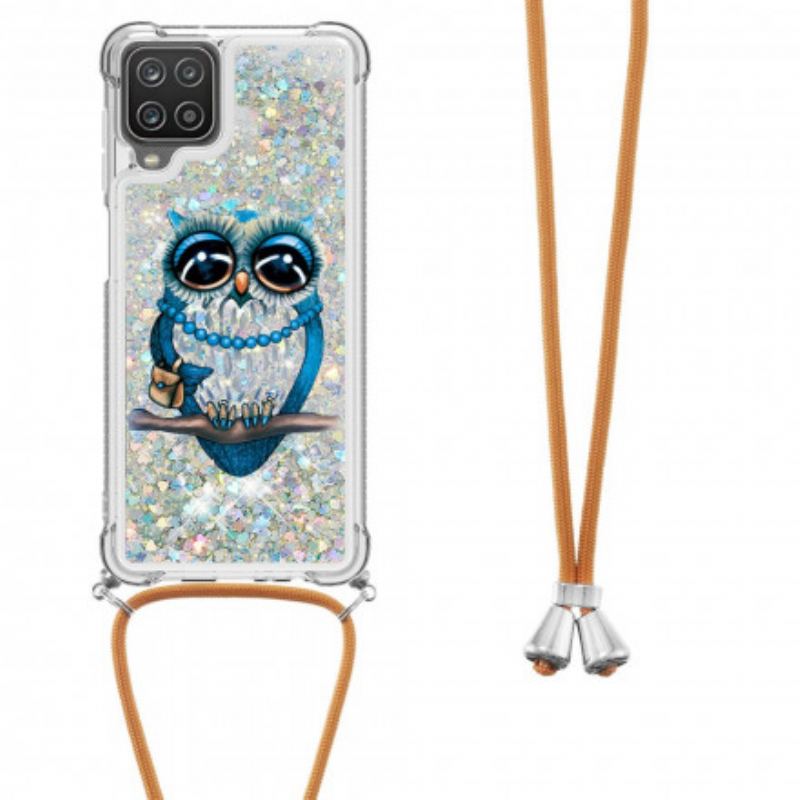 Capa Para Samsung Galaxy M12 / A12 De celular Cordão De Lantejoulas Miss Owl