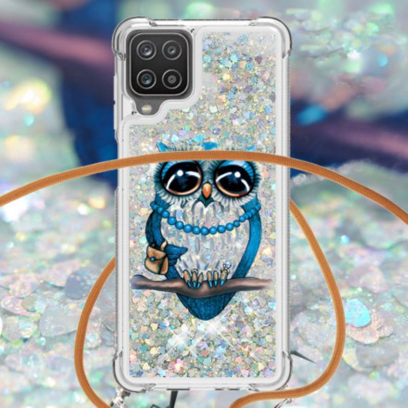 Capa Para Samsung Galaxy M12 / A12 De celular Cordão De Lantejoulas Miss Owl