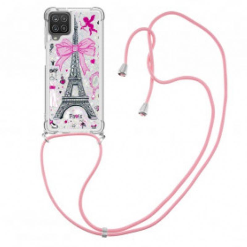 Capa Para Samsung Galaxy M12 / A12 De celular Na Torre Eiffel Cordon