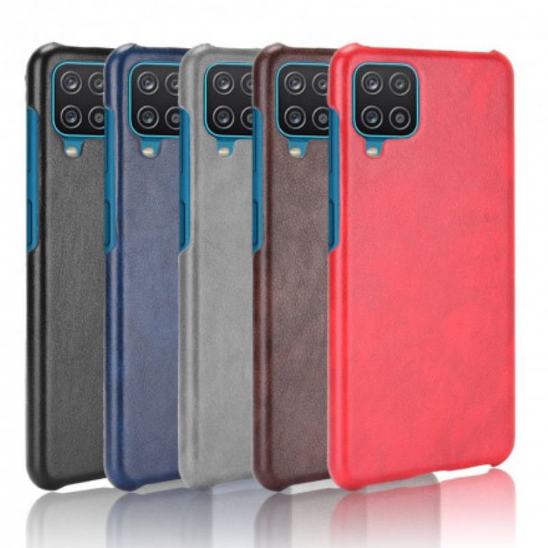 Capa Para Samsung Galaxy M12 / A12 Efeito Couro Lichia