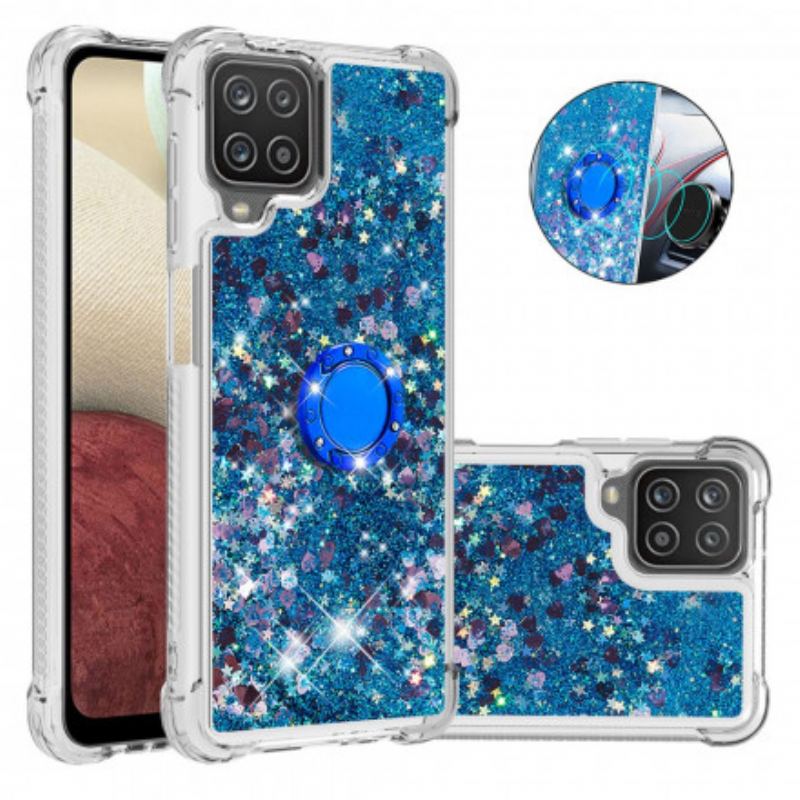 Capa Para Samsung Galaxy M12 / A12 Lantejoulas Com Suporte De Anel