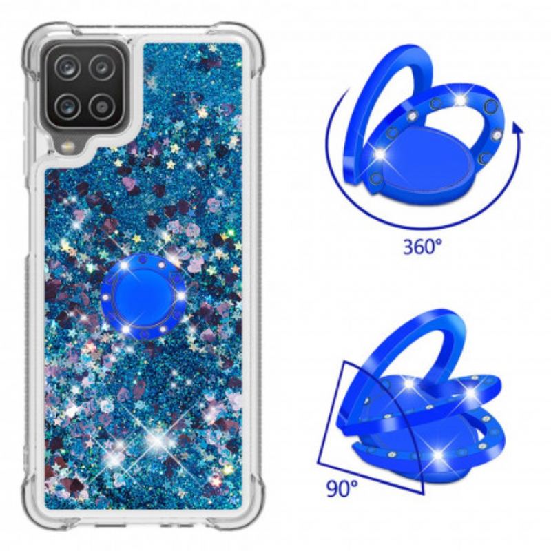 Capa Para Samsung Galaxy M12 / A12 Lantejoulas Com Suporte De Anel