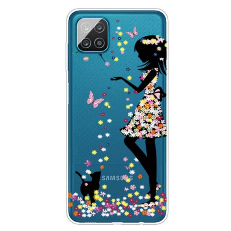 Capa Para Samsung Galaxy M12 / A12 Linda Cabeça De Flor