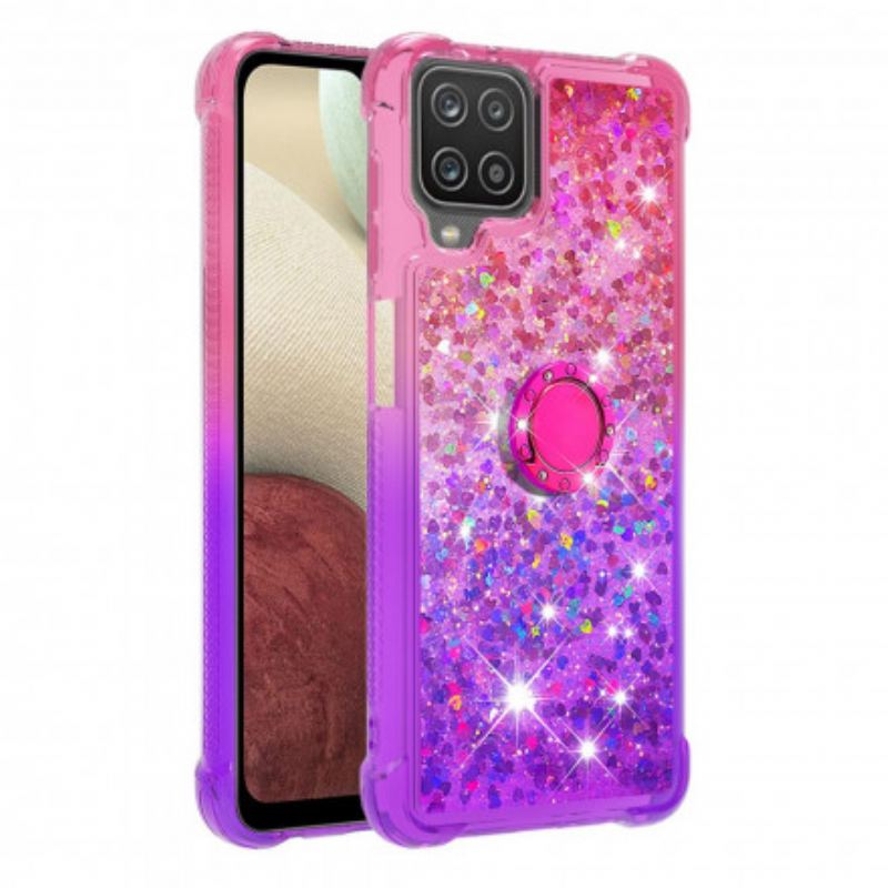 Capa Para Samsung Galaxy M12 / A12 Suporte De Anel Glitter