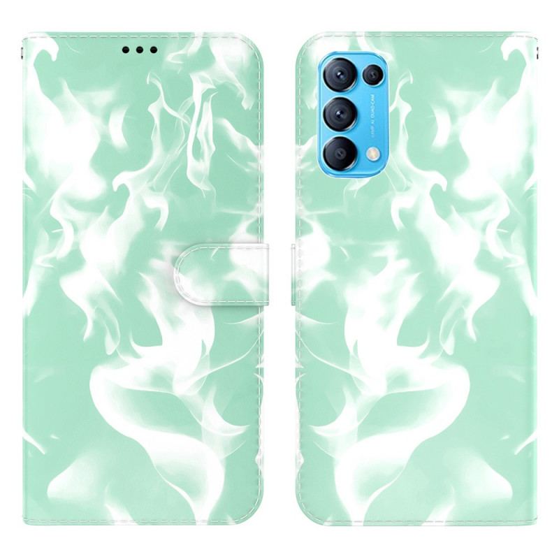 Capa De Couro Para Oppo Find X3 Lite Padrão Abstrato
