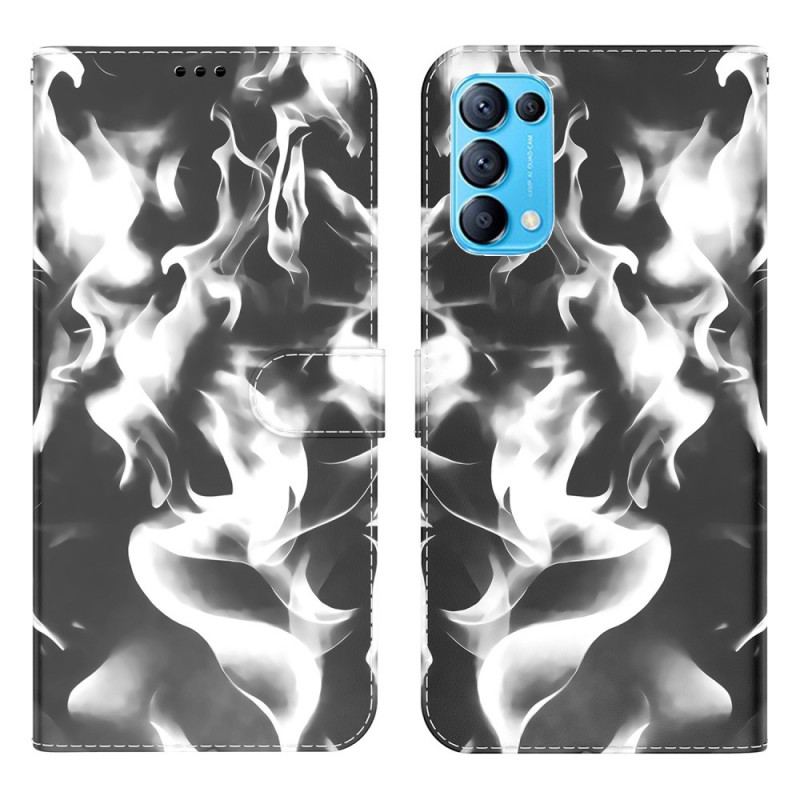 Capa De Couro Para Oppo Find X3 Lite Padrão Abstrato