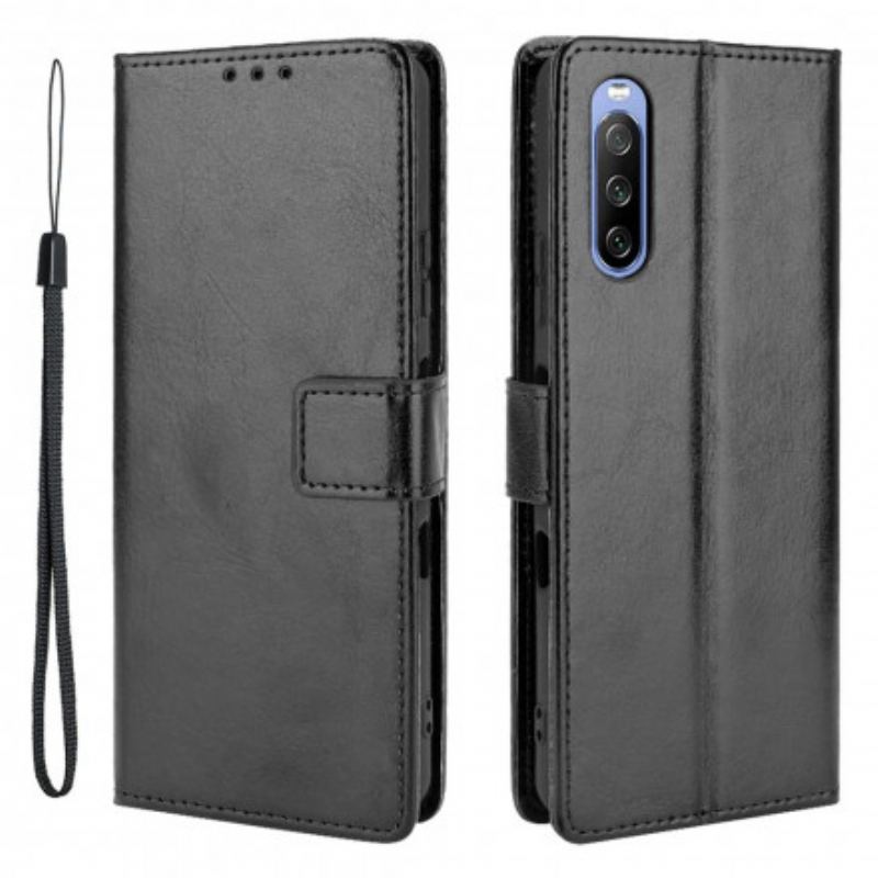 Capa De Couro Para Sony Xperia 5 III Couro Falso Chamativo