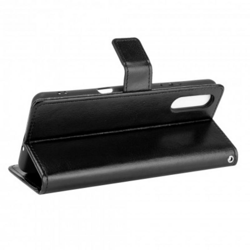 Capa De Couro Para Sony Xperia 5 III Couro Falso Chamativo