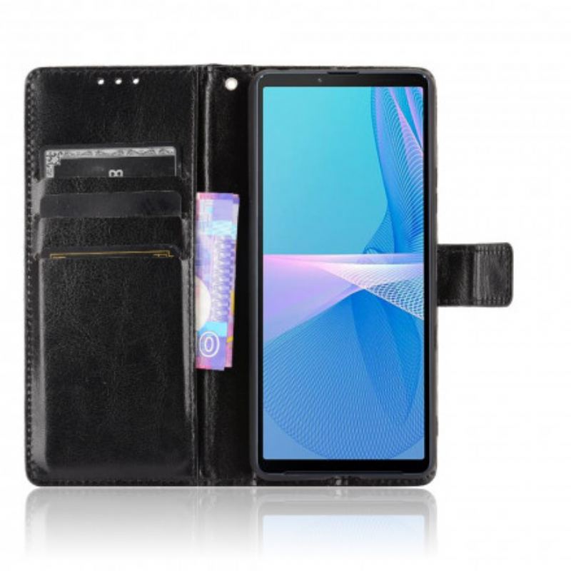 Capa De Couro Para Sony Xperia 5 III Couro Falso Chamativo