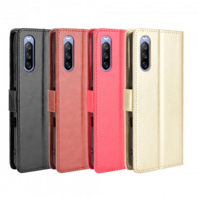 Capa De Couro Para Sony Xperia 5 III Couro Falso Chamativo