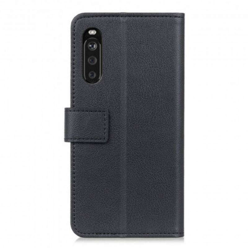 Capa De Couro Para Sony Xperia 5 III Couro Falso Clássico