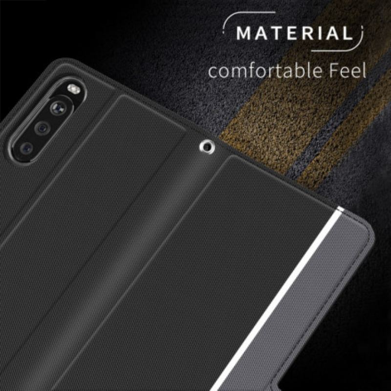 Capa De Couro Para Sony Xperia 5 III Série Bicolor Baiyu