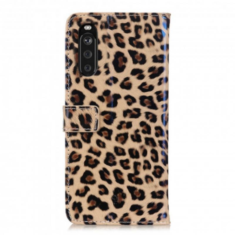 Capa Em Pele Para Sony Xperia 5 III Leopardo
