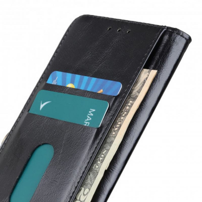 Capa Flip Para Sony Xperia 5 III Botão Envernizado De Couro Falso