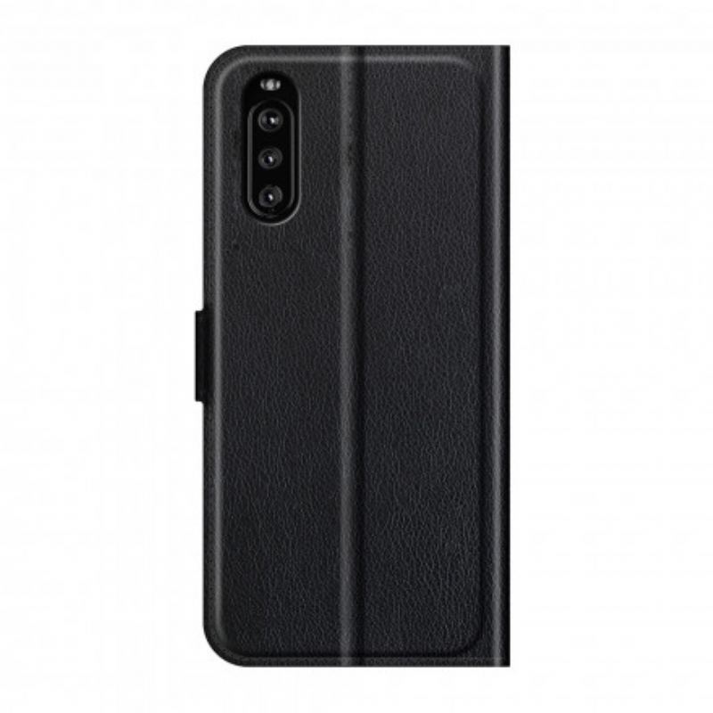 Capa Flip Para Sony Xperia 5 III Couro Falso Clássico