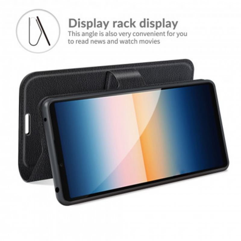 Capa Flip Para Sony Xperia 5 III Couro Falso Clássico
